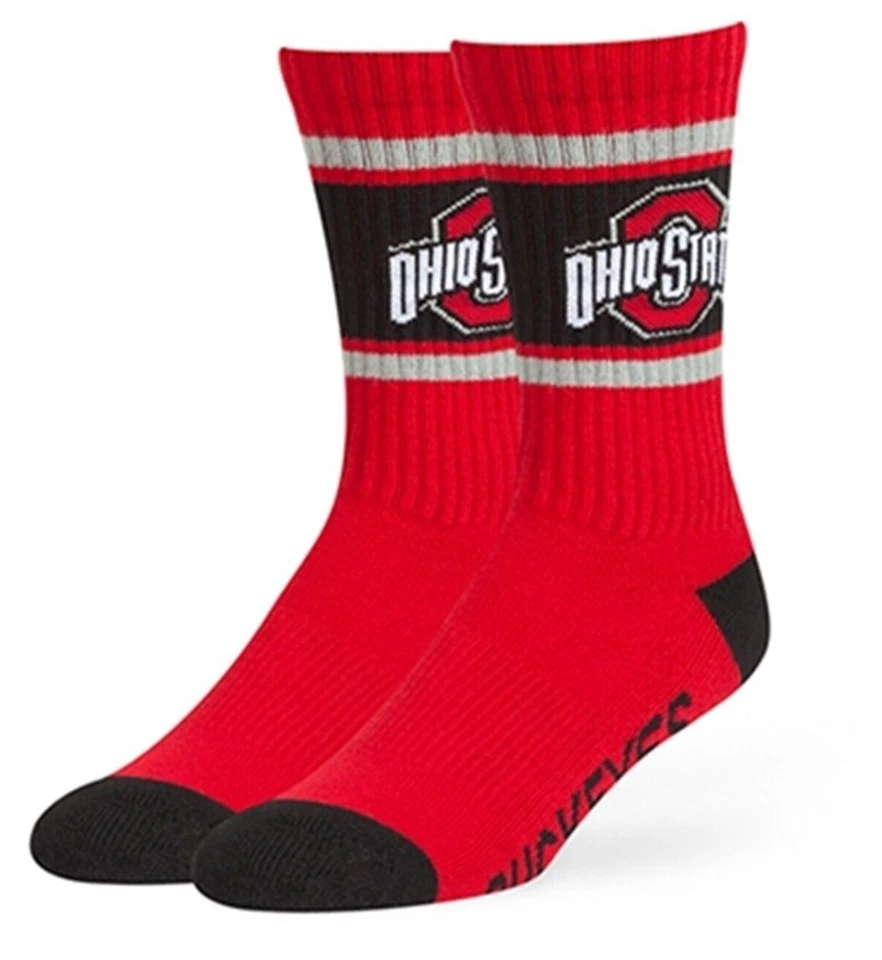 OHIO STATE BUCKEYES ADULTO GRANDES TRIPULACIÓN CALCETINES AUTÉNTICOS NCAA FÚTBOL AMERICANO UNIVERSITARIO NUEVOS Foto 1 de 1