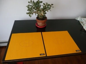 4 Each HERMES Paris France Placemats NWT Square 15.75 Yellow Gorgeous! RARE - Picture 1 of 10