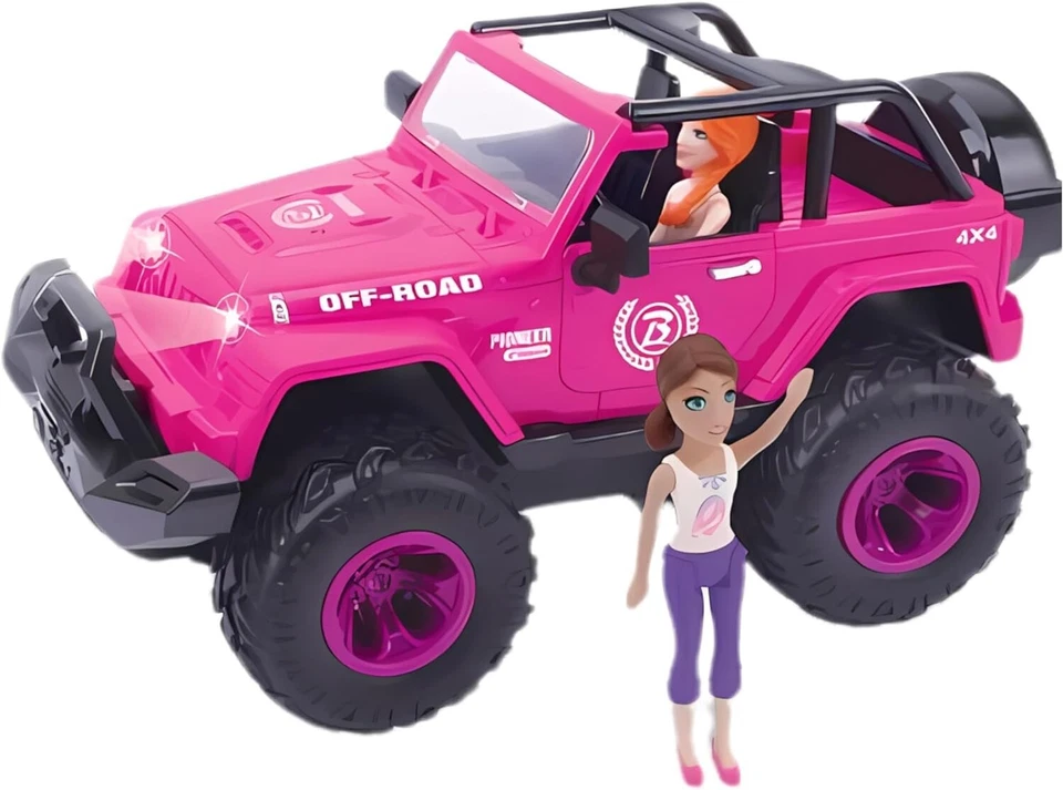 PEBBLE HUG Off-Road Pink Truck, vibrant pink off-road vehicle and stylish doll - Image 1 of 1