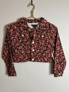 Social Standard by Sanctuary Girl's Long Sleeve Snap Up Denim Jacket Floral M 8 - Picture 1 of 7