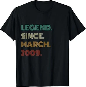 16 Years Old Legend Since March 2009 16th Birthday T-Shirt Hoodie - Picture 1 of 11