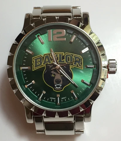 New Baylor Bears Mens Watch, Bracelet, Metal, With Free Battery, NCAA Cover