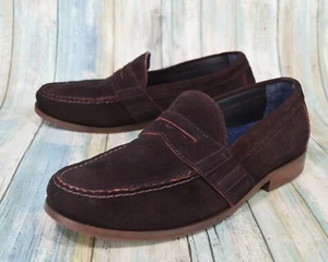 Cole Haan Men's Suede Penny  Loafers Pinch Air Size 9.5 Brown Leather C11175 - Picture 1 of 10