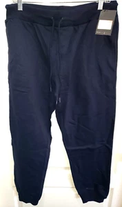 GALAXY MENS NEW NWT DARK BLUE JOGGERS SWEATS PANTS pull string LARGE 29.50 MSRP - Picture 1 of 2