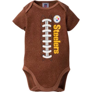 Pittsburgh Steelers NFL Infant Boys’ Brown Football Bodysuit, 3-6 Months - NWT - Picture 1 of 5