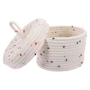 Aufbewahrungskiste Kleine Baumwollkörbe Bathroom Storage Basket with Lid Baby - Bild 1 von 12