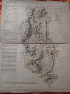 Carte d'atlas dufour vers 1840 : toilée rhone - Foto 1 di 1