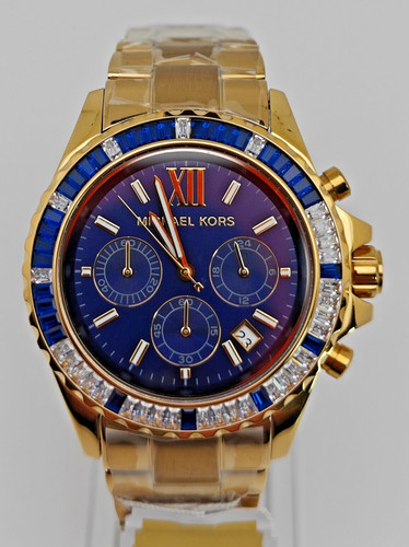 Women's Watch MK 6971 Blue Dial Rose G Montre Michael Kors Everest MK6971 Or
