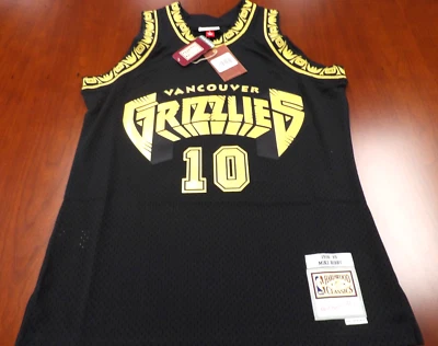 CAMISETA SWINGMAN MITCHELL & NESS NBA VANCOUVER GRIZZLIES MIKE BIBBY NEGRA DORADA L Foto 1 de 4
