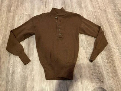 Suéter Militar De Colección Para Hombres M Oliva Drab Lana Pullover 5 Botones Ejército Años 80 90 Foto 1 de 4