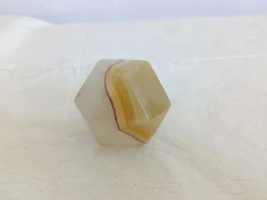 VTG Onyx Marble Geometric Stone Paperweight 14 Sided 130g - Picture 1 of 10