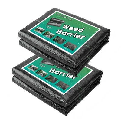 2PCS 3Ftx50Ft Weed Barrier Landscape Fabric, 3.2oz Weed Block Fabric Heavy Du... - Image 1 of 4
