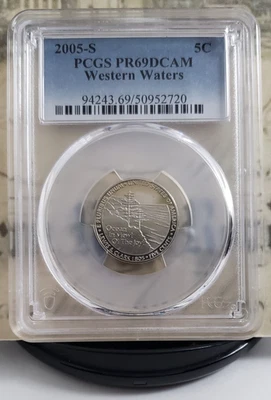 2005-S Jefferson "Western Waters" Proof Nickel - PCGS PR69DCAM - Nice! 2720 - Image 1 of 4