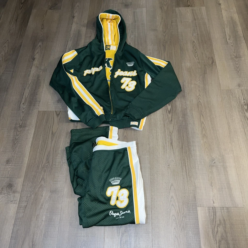 RARO .Pepe Jeans Reversible Jersey Sudadera con Capucha Talla Grande con Pantalones a Juego Talla M Foto 1 de 4