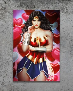 Wonder Woman Valentine's Day Metal Print - Picture 1 of 8