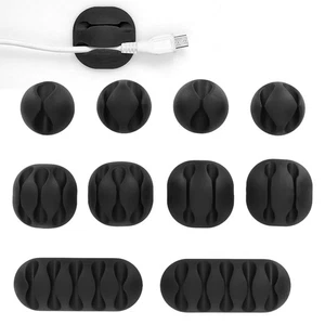 10pcs Cable Clip Cord Organizer Self Adhesive Wire Management For Home Offic TDW - Afbeelding 1 van 12