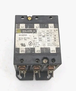 Square D - 8910DPA93V02 - 90A, 120A FLA, 600V, Definite Purpose Contactor - Picture 1 of 9