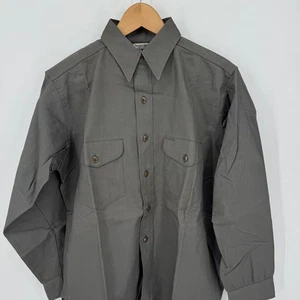 Vintage Sweet-Orr Work Shirt Mens 14 Gray Union Made USA Long Sleeve - Picture 1 of 7