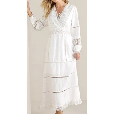 Nuevo con etiquetas Vestido Bordado Suave Surroundings Araminta Lino/Encaje Talla 18W Foto 1 de 4