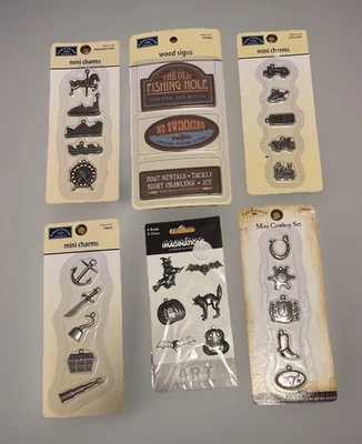 Metal Charms Karen Foster Craft Supplies Halloween Nautical Fishing Lot - Image 1 of 4