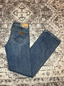 Wrangler Jeans Womens 30x34 Blue Dark Wash Ayden Low Rise Flare Denim NWT Y2K - Picture 1 of 5