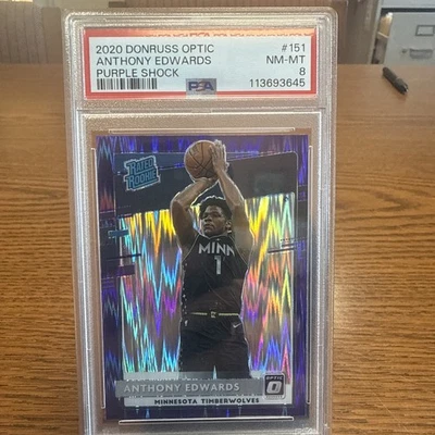 2020 Panini Donruss Optic - Rated Rookie Anthony Edwards #151 Purple Shock (RC) - Image 1 of 2