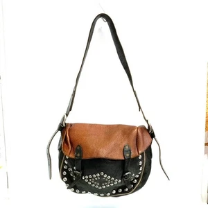 RRL Double Earl Studded Leather Saddlebag Black Used - Picture 1 of 10