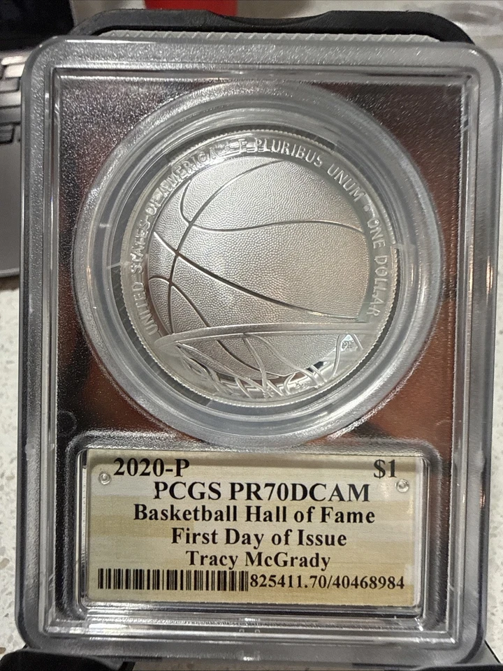 2020-P $1 PCGS PR70DCAM Basketball Hall Of Fame First Day of Issue Tracy McGrady - Image 1 of 4