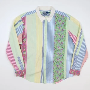 Polo Ralph Lauren Fun Shirt 2XL Men Funky Crazy Loud Floral Multicolored Formal - Picture 1 of 18