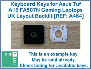 Keyboard Replacement Keys for ASUS TUF A15 FA507N Gaming Laptops UK Backlit - Afbeelding 1 van 12