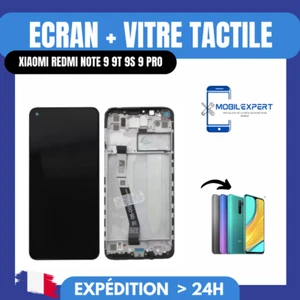 ECRAN + VITRE TACTILE SUR CHASSIS XIAOMI REDMI NOTE 9 9T 9S 9 PRO - Zdjęcie 1 z 1