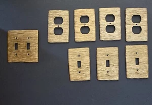 Vintage Switch & Outlet Light Cover Plates Bamboo Design Large Lot 8 MCM - Picture 1 of 13