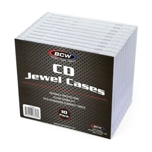 (10-Pack) BCW CD Jewel Cases - Crystal Clear Empty Compact Disc Cases USA