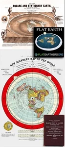 Flat Earth Maps SET: Gleason's Standard 24x36 & Square Stationary Earth 24x18  - Picture 1 of 10