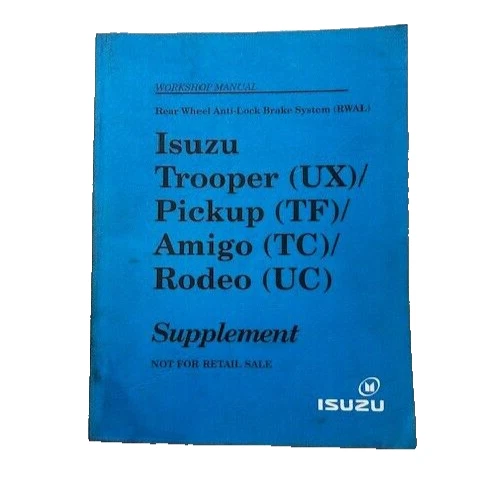 1990-1991 Isuzu Trooper Pickup Amigo Rodeo RWAL Service Repair Manual SKU5 - Image 1 of 1