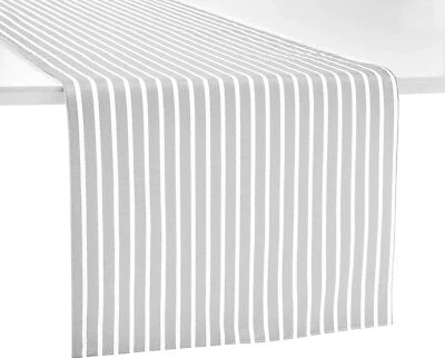 Kate Spade New York Table Runner Harbour Dr. Striped Gray Dinning Kitchen Party - Image 1 of 4