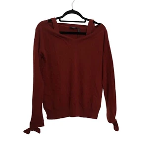 Theory Cold Shoulder Cashmere Sweater Black Size 0 V-Neck Pullover NEW - Bild 1 von 4