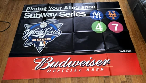 ULRA RARE NY YANKEES NY METS 2000 SUBWAY series WORLD SERIES Subway POSTER 5FT Cover