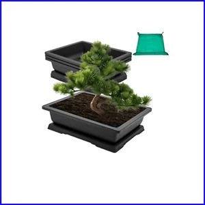 Bonsai Pot Kit - 3pcs 18'' Planters with Drainage and Repotting Mat Included - Picture 1 of 8