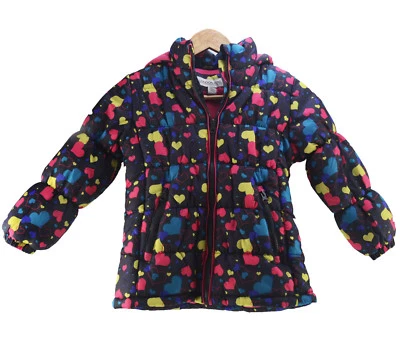 London Fog Hearts Puffer Bubble Jacket Fleece Lined w Hood Girls Size 6X NWT New - Image 1 of 4