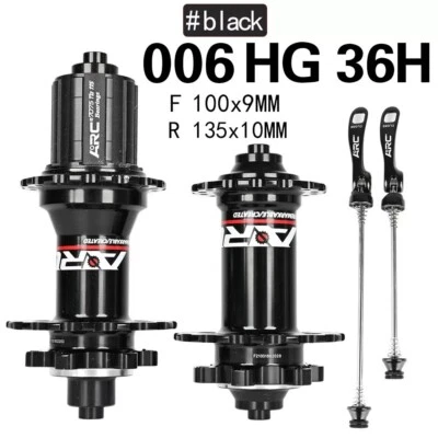 ARC Black 006 HG 36H Front+Rear HUB MTB Bicycle Hub For 8/9/10/11 Speeds - Image 1 of 4