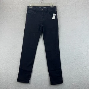 GAP Kids Boys Black Wash Denim Slim Fit Adjustable Waist Flat Front Jeans Sz 14 - Picture 1 of 11