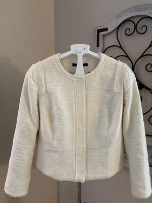 White House Black Market Blazer Jacket Cream Size 14 Office Chic/Wear With Jeans - Image 1 of 4