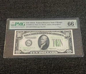 ⭐️TOP POP 1/0 MULE⭐️ 1934A $10 Chicago FRN - PMG Gem Uncirculated 66EPQ - C2C - Picture 1 of 2