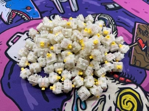 x105 Gateron Milky Yellow mechanical switches Lubed / Filmed / spring swapped - Photo 1/1