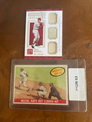 Stan Musial 1967 Clean Mantle Raps Out 3.000 + Pantheon Triple G.U. Reliquia #/25 Foto 1 de 4