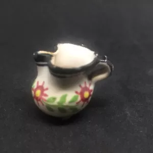 Brocca miniatura vintage Italia dipinta a mano floreale - Foto 1 di 10