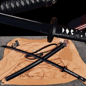 1095 high Steel black Leather Straps Walking Dead Michonne Sword Katana - Picture 1 of 10