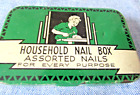 1920's Advertising -Tin Household Nail Box - vintage