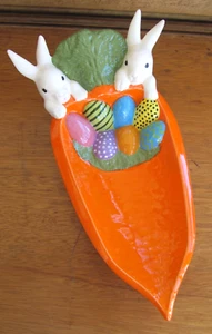 1970's Carrot, Easter Egg & Rabbit Dish - Picture 1 of 5